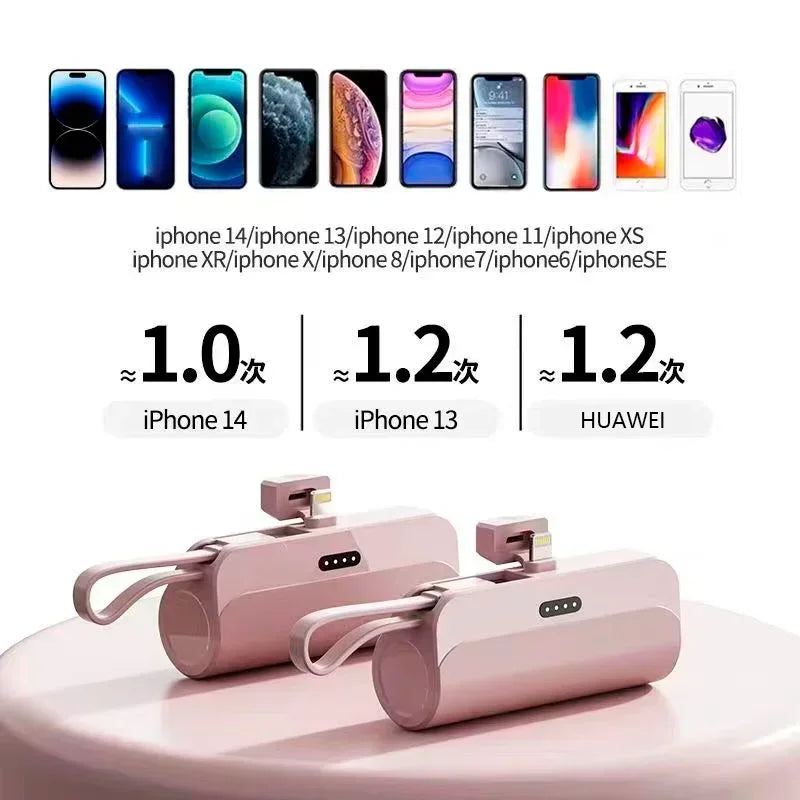 10000mAh Power Bank 2 IN 1 Fast Mobile Phone Charger External Battery Mini Power Bank Plug Play Type-C For iPhone Samsung Xiaomi