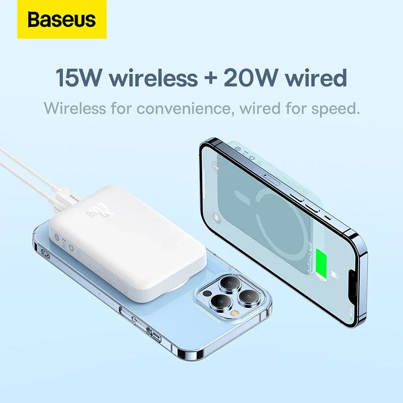 Baseus Magnetic Power Bank 20W 10000mAh Wireless Battery Magsafe Powerbank Portable Charger For iphone 14 13 12