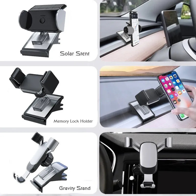 Universal Car Phone Holder Bracket For Tesla Model 3 Model Y Acessories Mobile Holder in Car Air Outlet Mount Drop Shipping