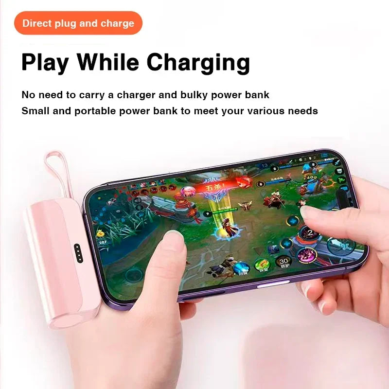 10000mAh Power Bank 2 IN 1 Fast Mobile Phone Charger External Battery Mini Power Bank Plug Play Type-C For iPhone Samsung Xiaomi