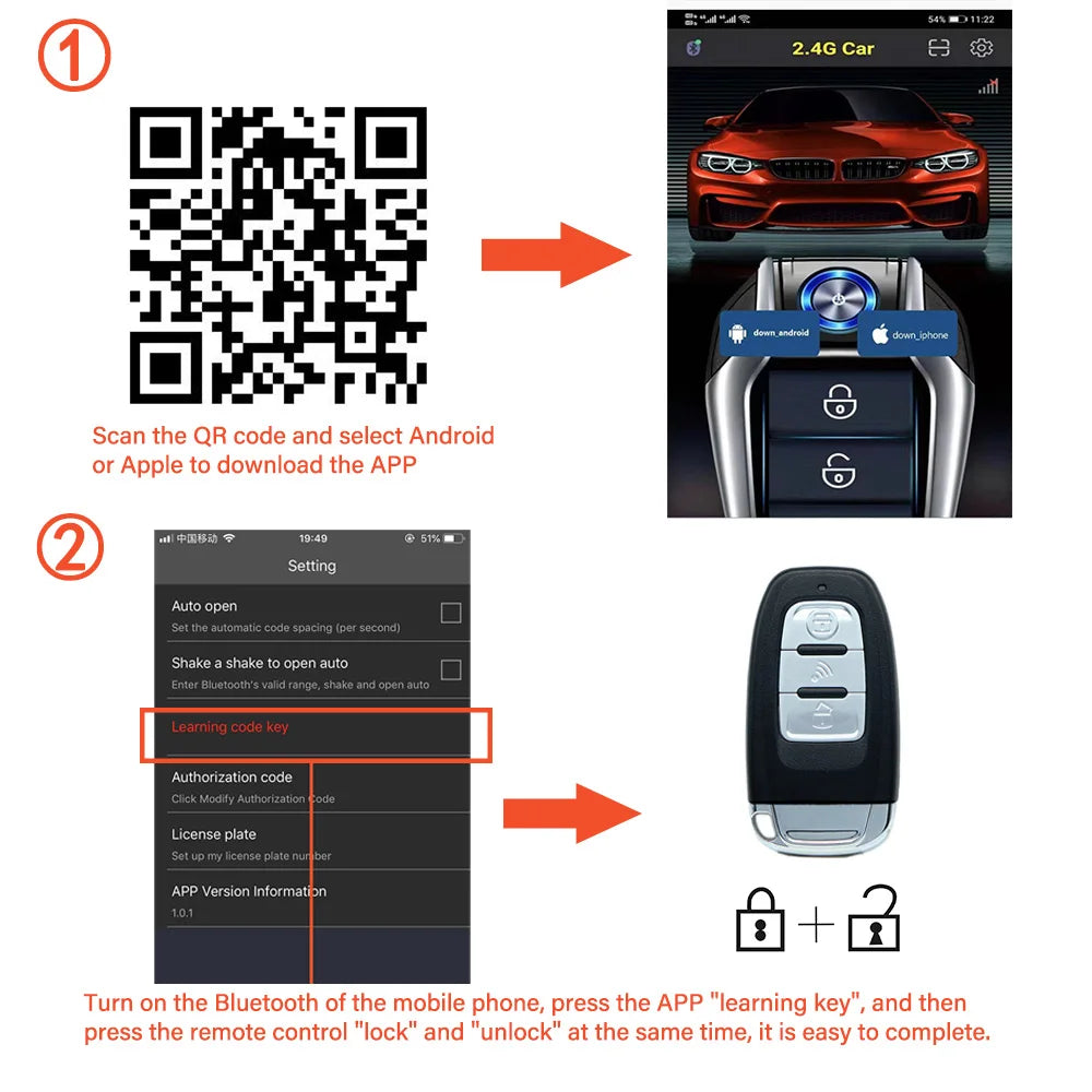 Remote starter car alarm with autostart smart system universal start stop ignition button for car central lock auto acessories